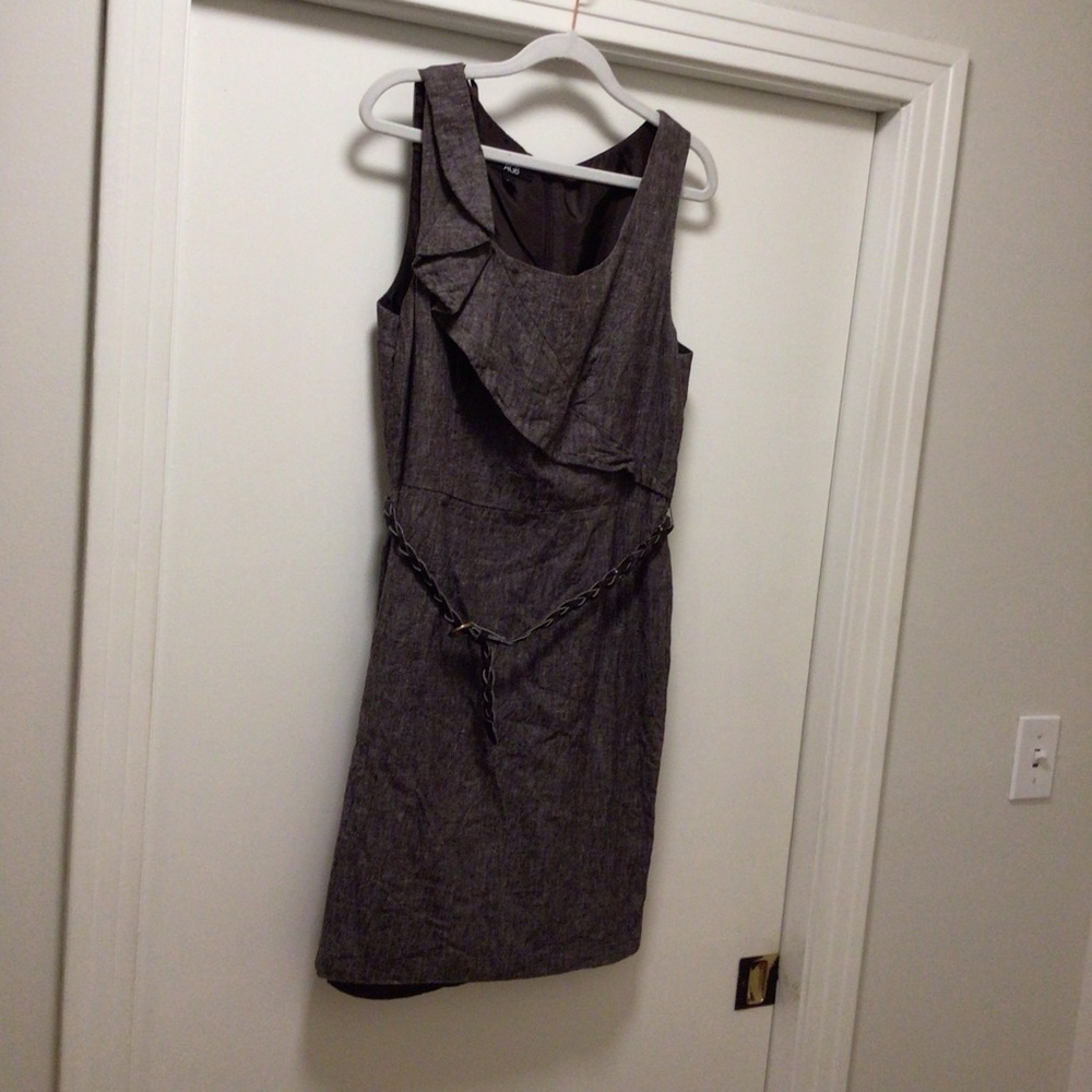 Womens AGB Ruffle Linen,Cotton Dress